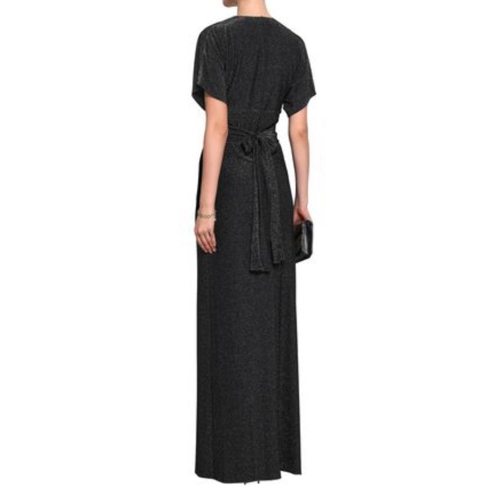 NWT Halston Heritage Tie-back metallic crepe gown - Picture 3 of 9